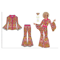 Damen 1960er Jahre Hippie Kostüm Hippie Kostüm Set Cosplay Kostüm Outfits Halloween Karneval Anzug 70er Jahre Outfits