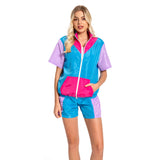 Damen 80er Jahre Retro Cosplay Kostüm Outfits Halloween Karneval Anzug Damen 2 Stück Outfits