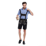 Bayerische Trachtenhose Herren Trachten Hose mit Trägern Oktoberfest Erwachsene Herren Karneval Kostüm - Karnevalkostüme