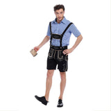 Bayerische Trachtenhose Herren Trachten Hose mit Trägern Oktoberfest Erwachsene Herren Karneval Kostüm - Karnevalkostüme