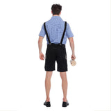 Bayerische Trachtenhose Herren Trachten Hose mit Trägern Oktoberfest Erwachsene Herren Karneval Kostüm - Karnevalkostüme
