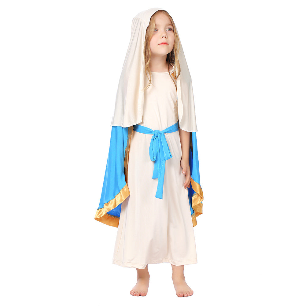 Mädchen The Virgin Mary Cosplay Kinder Parade Outfits Halloween Karneval Kostüm
