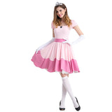 Damen Halloween Princess Peach Kleid Cosplay Erwachsene Kostüm