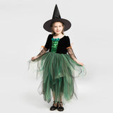 Mädchen Halloween Hexe Cosplay Kostüm für Kinder Tütukleid