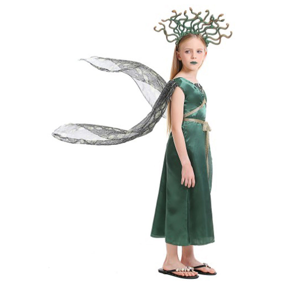 Mädchen Medusa Cosplay Kostüm Kinder Outfits Halloween Karneval Kleid