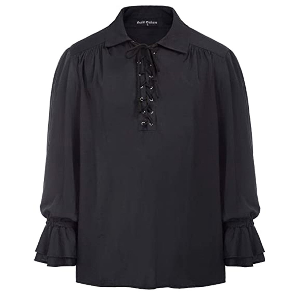 Herren Hemd mittelalterliche langarm Kostüm Steampunk gotische Hemd Pullover Top für Erwachsene