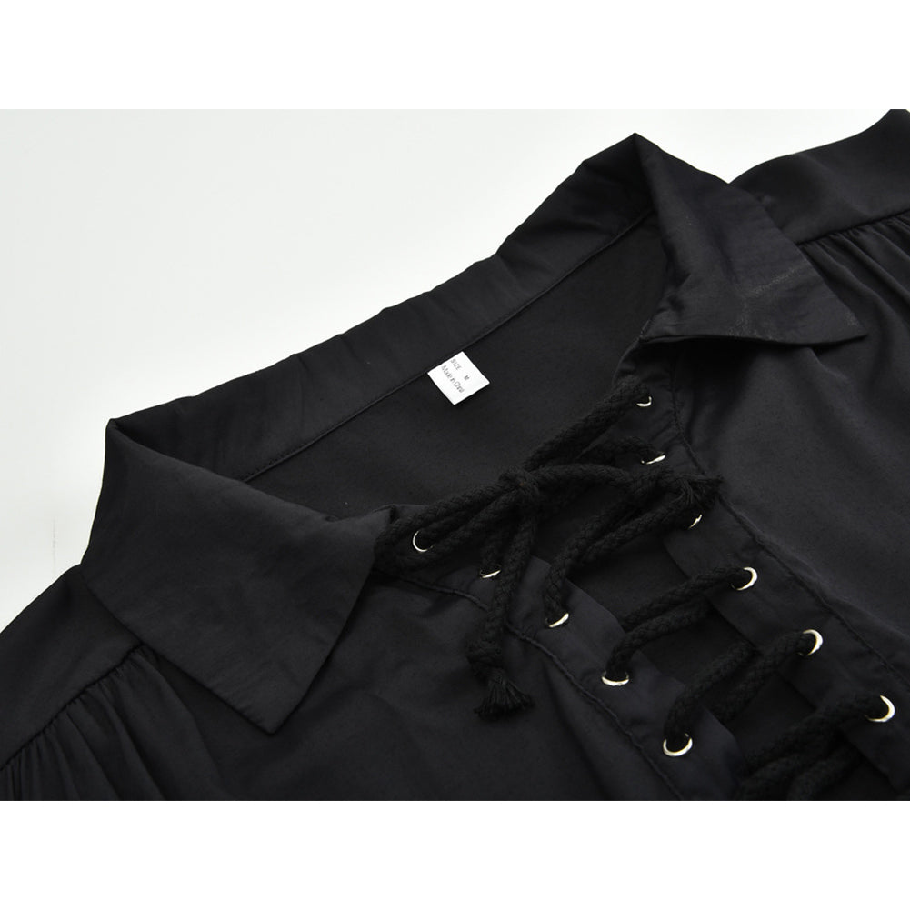 Herren Hemd mittelalterliche langarm Kostüm Steampunk gotische Hemd Pullover Top für Erwachsene
