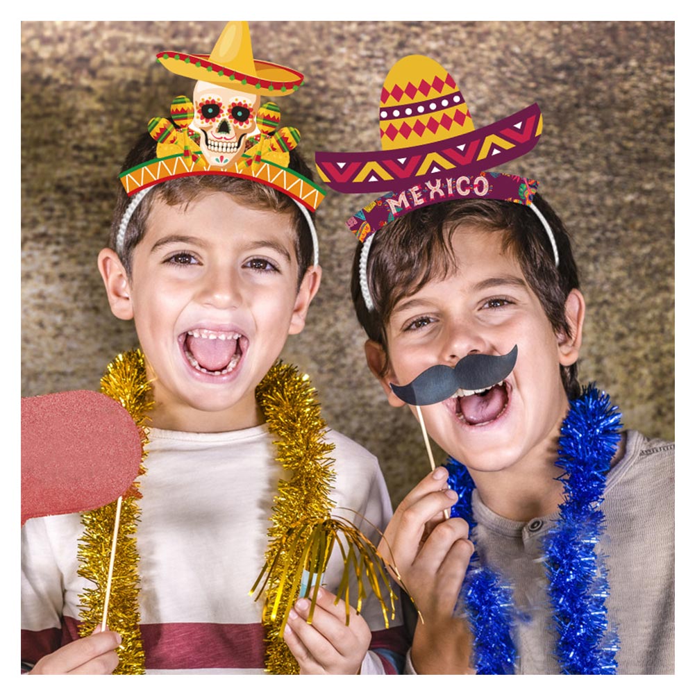 6 Stück/Set mexikanisches Stirnband Karneval Party lustige Hüte Zubehör Geburtstag Party Dekoration Kopfschmuck  Kinder