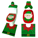 3tlg Weihnachten Toilettendeckel Santa Claus Badezimmer Badematten Set Weihnachtsdeko - Karnevalkostüme