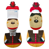 3tlg Weihnachten Toilettendeckel Santa Claus Badezimmer Badematten Set Weihnachtsdeko