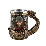 Mittelalterliche Wikinger Bierbecher Edelstahl Bier Tee Kaffee Milch Wasser Tasse Küche Bar Trinkgeschirr für Küche Bar