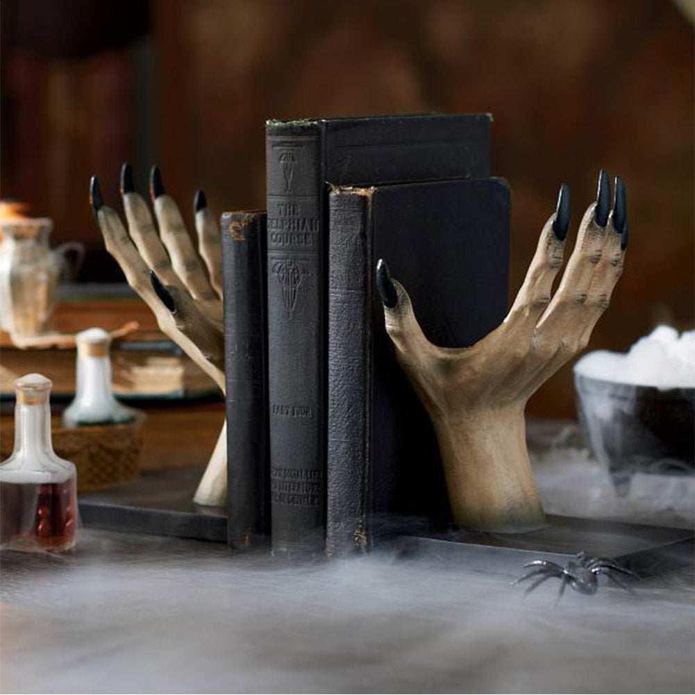 Halloween Witchy Hand Buch Stand dekorative Bücher Halter Statuen Horror Requisiten Harz Bücherregal Ornament  Dekoration