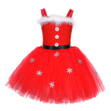 Kinder Mädchen Winter Weihnachtskleid Rot Tüllekleid Tutu Kleid Outfits