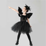 Kinder Mädchen schwarzer Schwan Kleid Tutu Kleid Tüllkleid