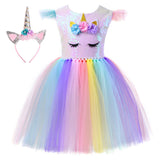 Kinder Mädchen Paillette Einhorn Tutu Kleid Tulle kleid Cosplay Kostüm Halloween Karneval Outfits