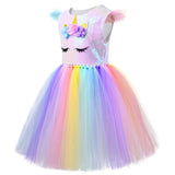 Kinder Mädchen Paillette Einhorn Tutu Kleid Tulle kleid Cosplay Kostüm Halloween Karneval Outfits