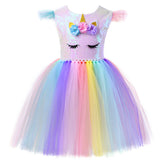 Kinder Mädchen Paillette Einhorn Tutu Kleid Tulle kleid Cosplay Kostüm Halloween Karneval Outfits