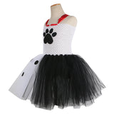 Kinder Mädchen Cruella De Vil Cosplay Kostüm Mesh Tutu Kleid Stirnband OutfitsHalloween Karneval Anzug