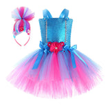 Kinder Mädchen Cosplay Kostüm Tutu Kleid Outfits Fantasia Halloween Karneval Party