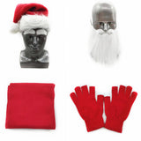 Weihnachten Bart Hut Schal Handschuhe Augenbrauen Set Cosplay Zubehör
