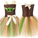 Kinder Mädchen Baby Yoda Cosplay Kostüm Tutu Kleid Halloween Karneval Party Verkleidung Anzug