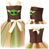 Kinder Mädchen Baby Yoda Cosplay Kostüm Tutu Kleid Halloween Karneval Party Verkleidung Anzug