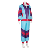 Damen Hippie Disco Cosplay Kostüm Jacke Hose Sportswear 80er Outfits Halloween Karneval Anzug