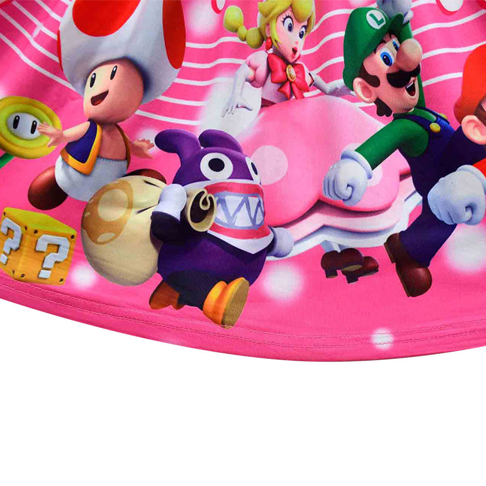 Kinder Mädchen Super mario Pfirsich Cosplay Kostüm Kleid Outfits Halloween Karneval Party Anzug