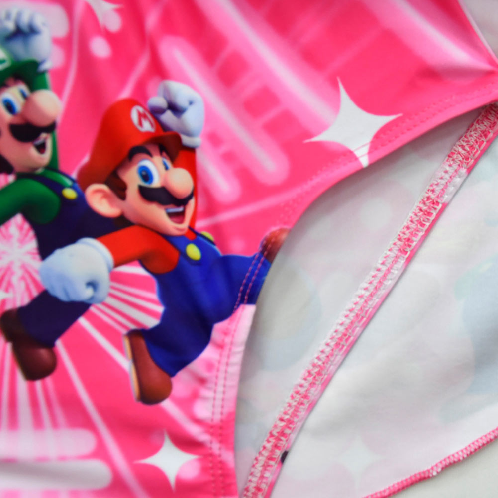 Kinder Mädchen Super Mario Badeanzug Cosplay Kostüm Outfits Halloween Karneval Party Verkleidung Anzug