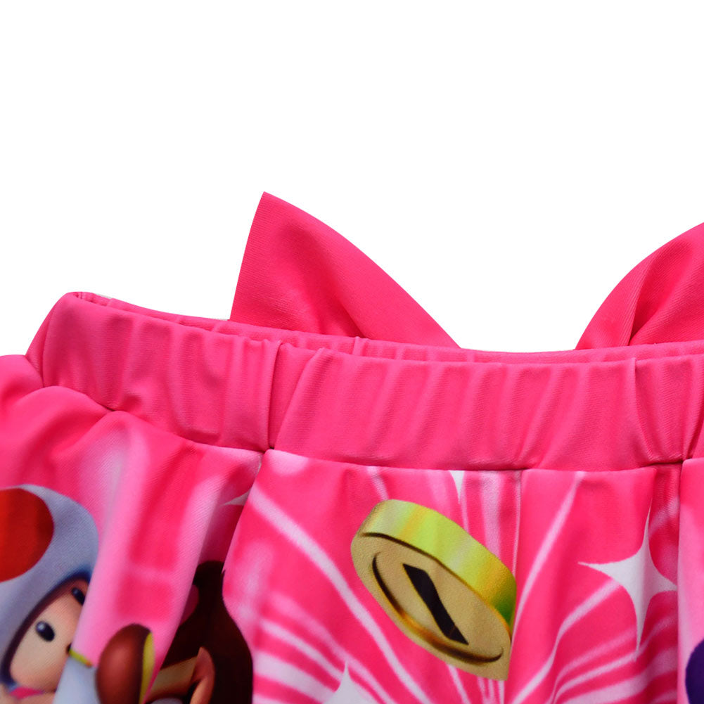 Kinder Mädchen Super Mario Badeanzug Cosplay Kostüm Outfits Halloween Karneval Party Verkleidung Anzug