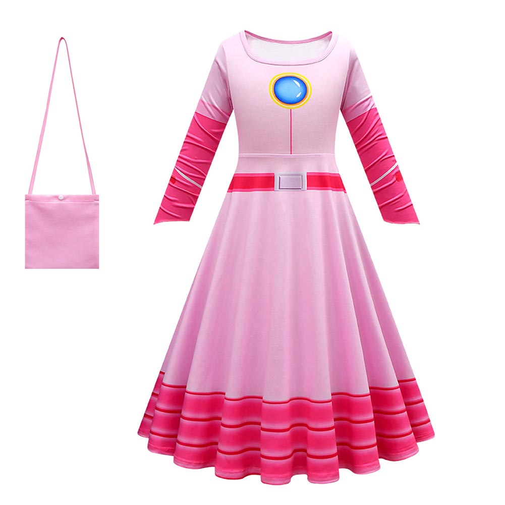 Super Mario Pfirsich Cosplay Kostüm Kleid Outfits Halloween Karneval Party Anzug