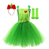 Kinder Mädchen Grün Monster Cosplay Kostüm Outfits Halloween Karneval Party Weihnachten Tutu Kleid für kleine Mädchen