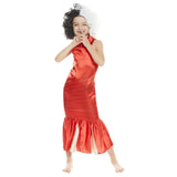 Mädchen Cruella Cosplay Kostüme Halloween Karneval Rot Kleid