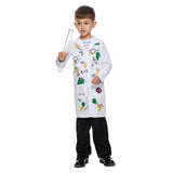 Kinder Wissenschaftler Cosplay Kostüm Perücke Outfits Halloween Karneval Anzug