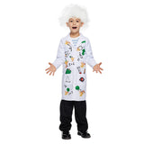 Kinder Wissenschaftler Cosplay Kostüm Perücke Outfits Halloween Karneval Anzug