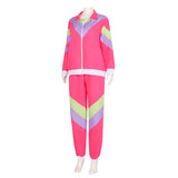 Retro 80S Damen Hippie Disco Cosplay Kostüm Performance Jacke Mantel Hose Sportswear Outfits Party Anzug