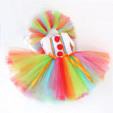 Kinder Mädchen Clown Cosplay Kostüm Tutu Kleid Outfits Halloween Karneval Party Anzug