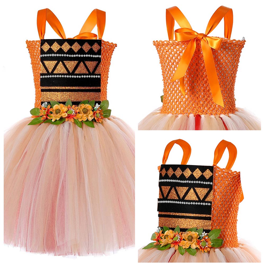 Kinder Mädchen Moana Cosplay Kostüm Outfits tutu Kleid Fantasia Halloween Party