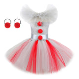 Kinder Mädchen Clown Cosplay Kostüm Outfits Halloween Karneval Party Anzug