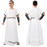 Herren Weiß Griechische Robe Cosplay Kostüm Outfits Halloween Karneval Party Anzug