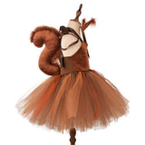 Kinder Mädchen Eichhörnchen Tutu Kleid Tüllkleid Cosplay Halloween Karneval Outfits