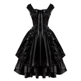 Mittelalter Renaissance Cosplay Damen Kostüm Ärmelloses Kleid Hohe Taille Gothic Swing Kleider