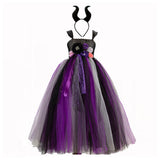 Kinder Mädchen Hexe Cosplay Kostüm Tutu Kleid Outfits Halloween Karneval Party Anzug