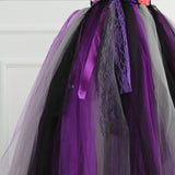 Kinder Mädchen Hexe Cosplay Kostüm Tutu Kleid Outfits Halloween Karneval Party Anzug