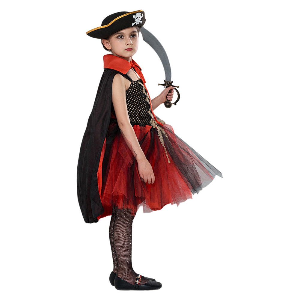 Kinder Mädchen Pirat Cosplay Kostüm Outfits Halloween Karneval Party tutu Kleid
