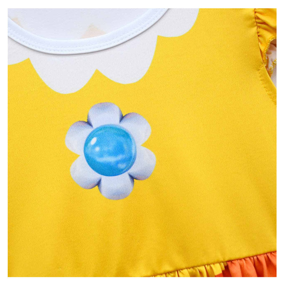 Kinder Mädchen The Super Mario Bros peach Cosplay Kostüm Kleid Outfits Halloween Karneval Party