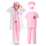 Kinder Doktor Cosplay Kostüm  Rosa Kleidung Outfits Halloween Karneval Party Verkleidung Anzug