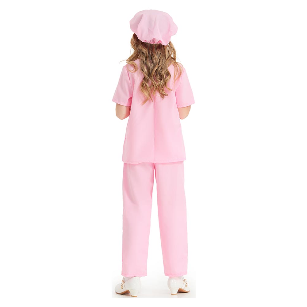 Kinder Doktor Cosplay Kostüm  Rosa Kleidung Outfits Halloween Karneval Party Verkleidung Anzug