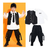 Kinder Jazz Dance Kostüme Weste Hiphop Hose Outfits Modern Dance Hip Hop Kleidung Straßentanz Kleidung