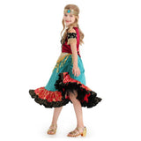 Gypsy Mädchen Bohemia Cosplay Kostüm Kinder Mädchen Kleid Halloween Karneval Party Anzug